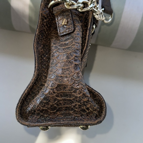 Michael Kors Gold and Brown Satchel with Elegant Hardware - Picture 6 of 9